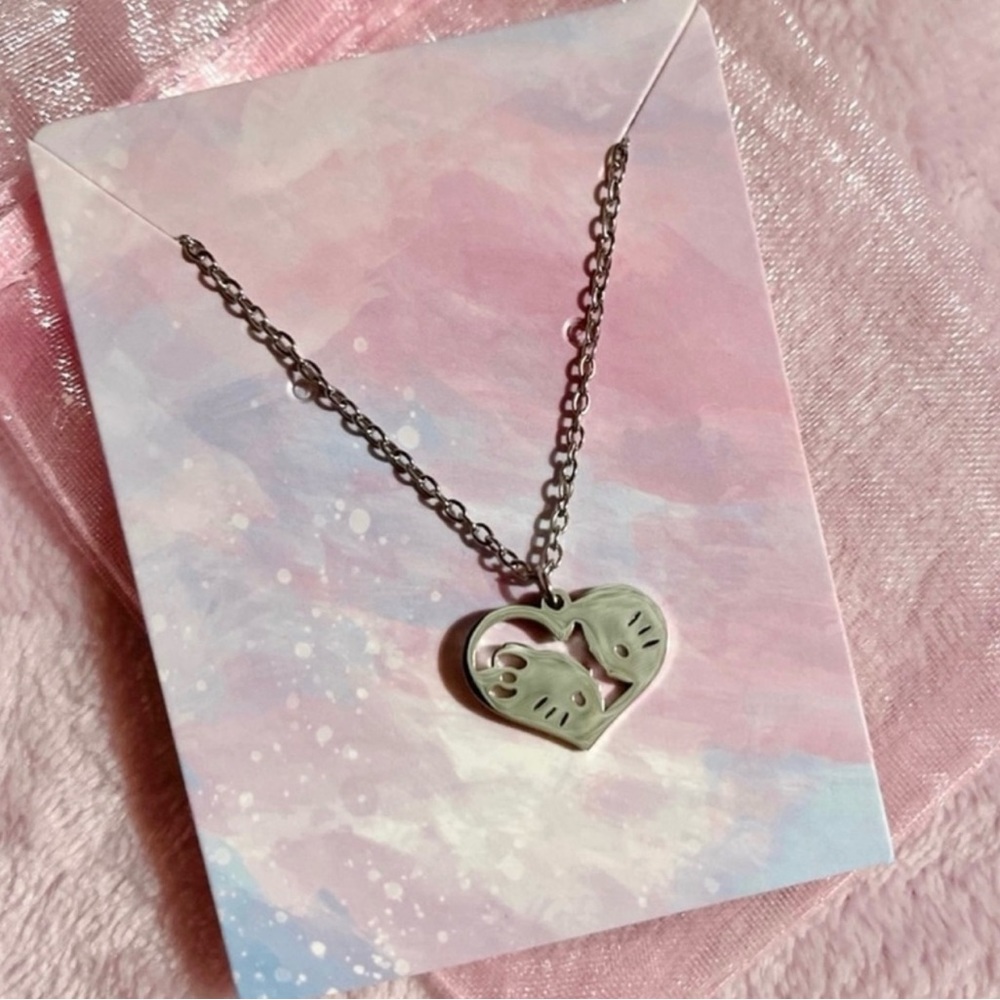 Hello Kitty & Dear Daniel Silver Stainless Steel Heart
Pendant Necklace - Picture 2 of 8